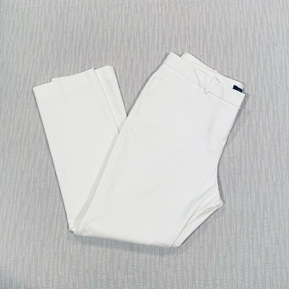 White slim fit ankle work trousers